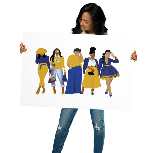 Sisterhood (Blue and Gold) Poster