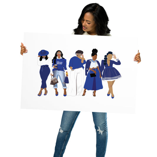 Sisterhood (Blue and White) Poster