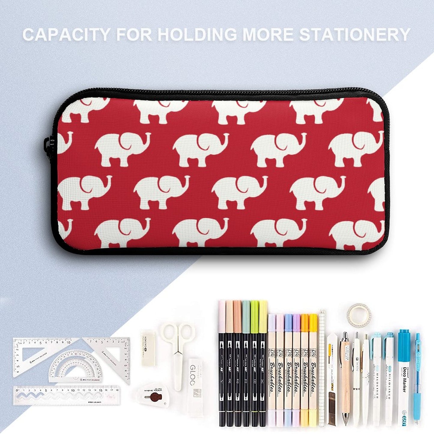 Elephants' Zipper Pencil Case