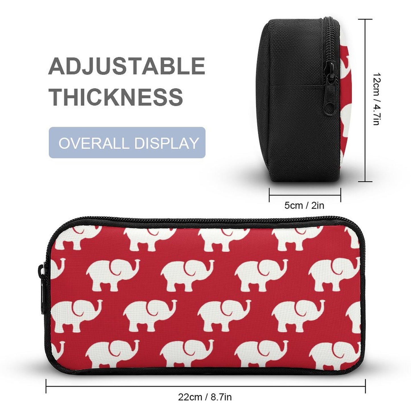 Elephants' Zipper Pencil Case